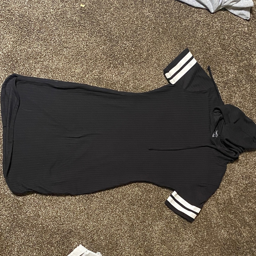 Rue21 Black Dress with White Stripes